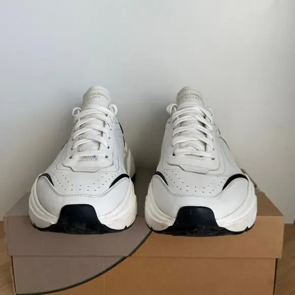 Dolce & Gabbana Daymaster White/Black Men Leather Sneakers - SZ 11